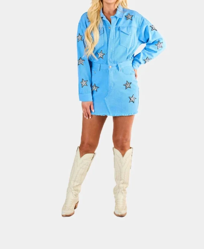 Unbeatable Prices!Raelynn Denim Mini Dress In Raelynn Sky