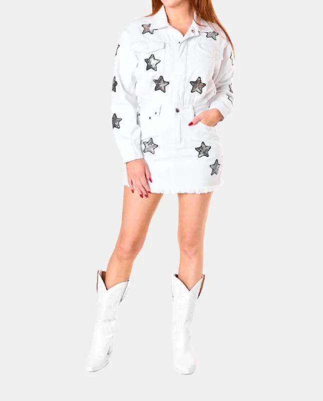 Shop Now and Save!Raelynn Denim Mini Dress In White