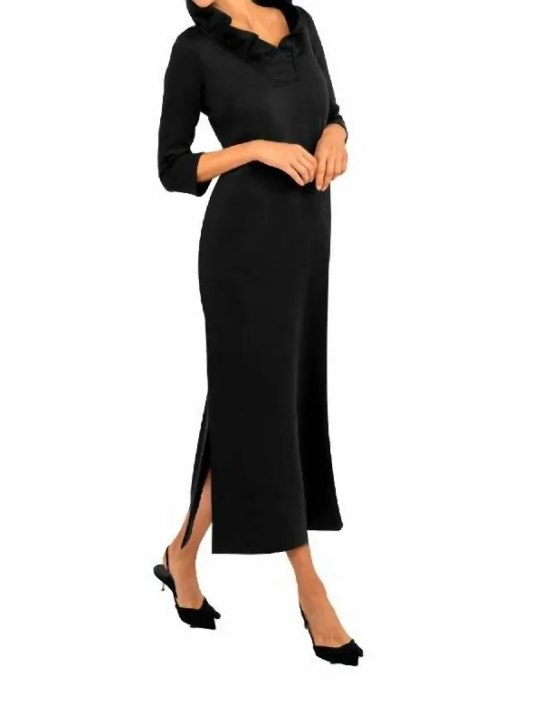 Enjoy Huge Discounts Now!Ruffneck Maxi Dress In Black