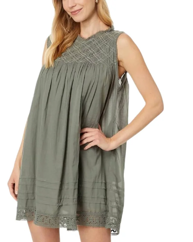 Your Favorite Sale is Back!Shea Solid Mini Dress In Dried Basil