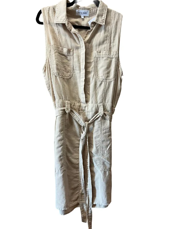 Everything Must Go!Sleeveless Seamed Mini Dress In Warm Sand