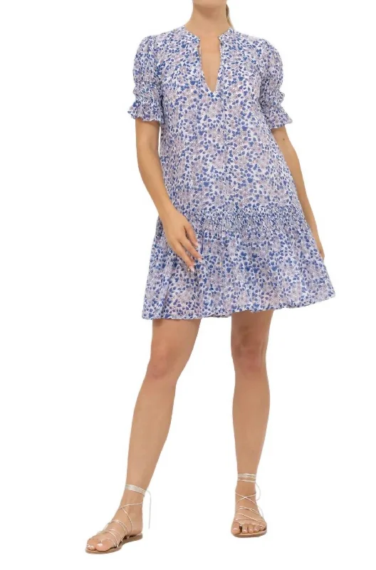 Hurry! While Supplies Last!Smocked Drop Mini Dress In Portland Blue