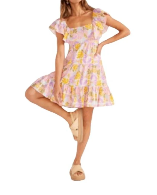 Every Deal is a Steal!Soleil Tiered Mini Dress In Retro Floral