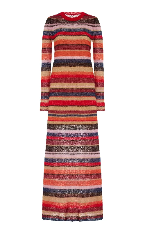 Your Dream Deal is Here!STAUD Women's Eliza Striped Knit Midi Dress, Autumnal Faded Stripe