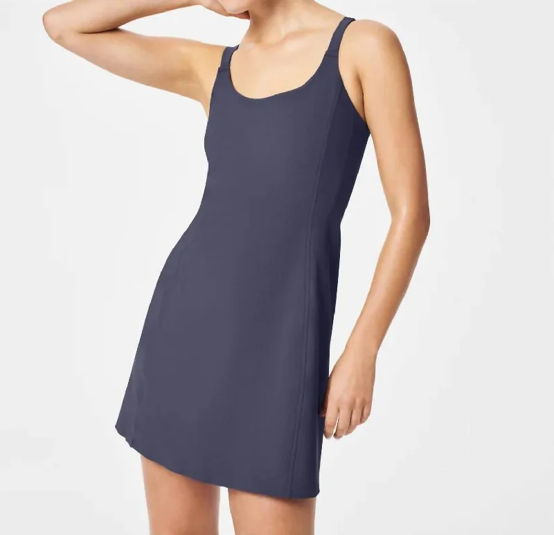 Save More with Every Purchase!Straight Fit Rib Mini Dress In Dark Storm