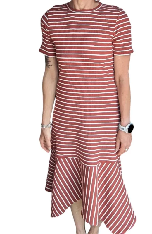 Price Drops You’ll Love!Stripe Midi Dress In Camel