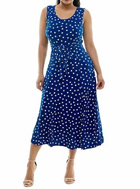 Hottest Discounts of the Year!Sylvia Self Sash Midi Dress In Deep Sea Multi