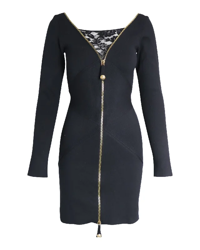 Bigger Savings, Better Shopping!Temperley London Lace Insert Mini Dress in Black Silk Bigger Savings, Better Shopping!Temperley London Lace Insert Mini Dress in Black Silk