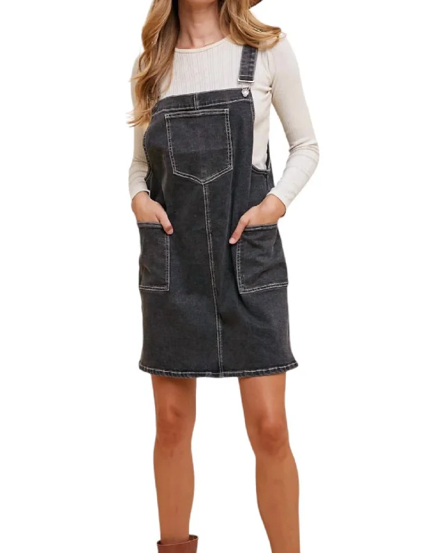 Exclusive Offers You’ll Love!Trace Stretch Overall Mini Dress In Washed Black