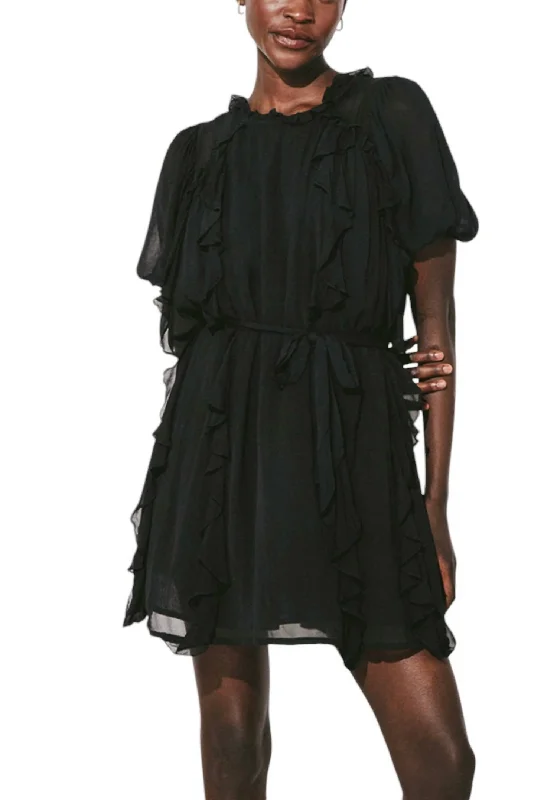 Get Ready to Save!Wallis Solid Chiffon Mini Dress In Blk