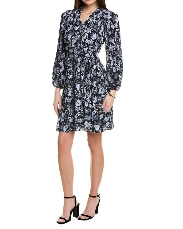 Unbeatable Prices!Womens Chiffon Midi Dress In Navy Print