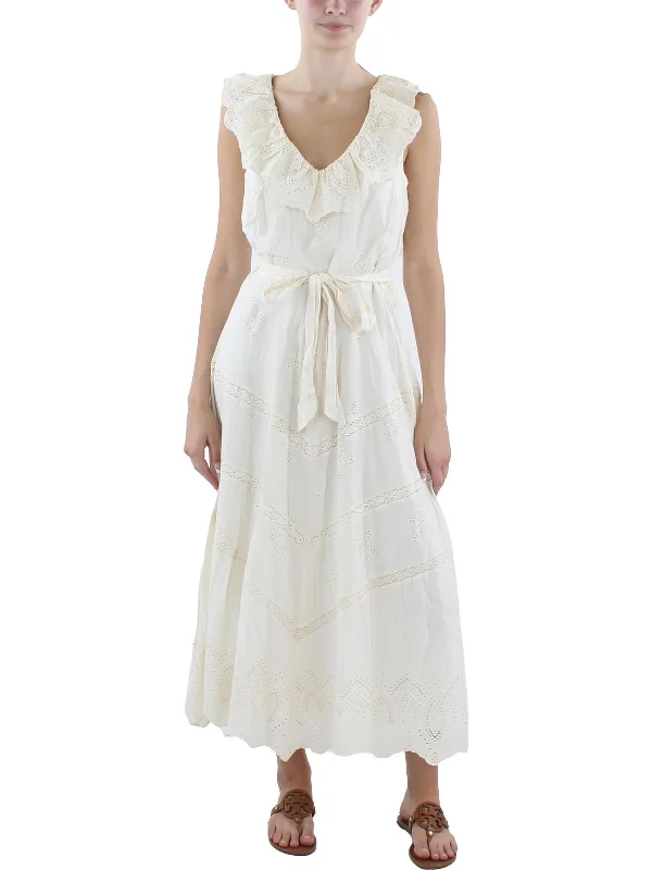 Enjoy Huge Discounts Now!Womens Cotton Eyelet Maxi Dress