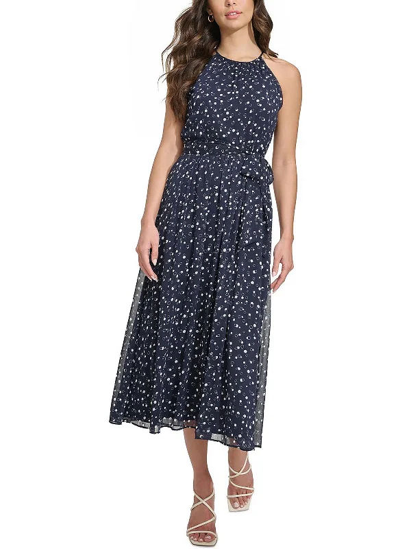 Exclusive Deals Just for You!Womens Dots Chiffon Midi Dress