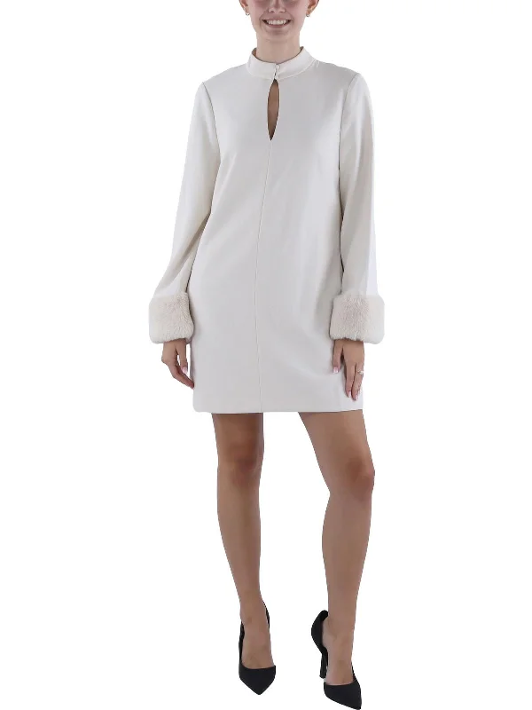 The Sale You’ve Been Waiting For!Womens Faux Fur Above Knee Mini Dress