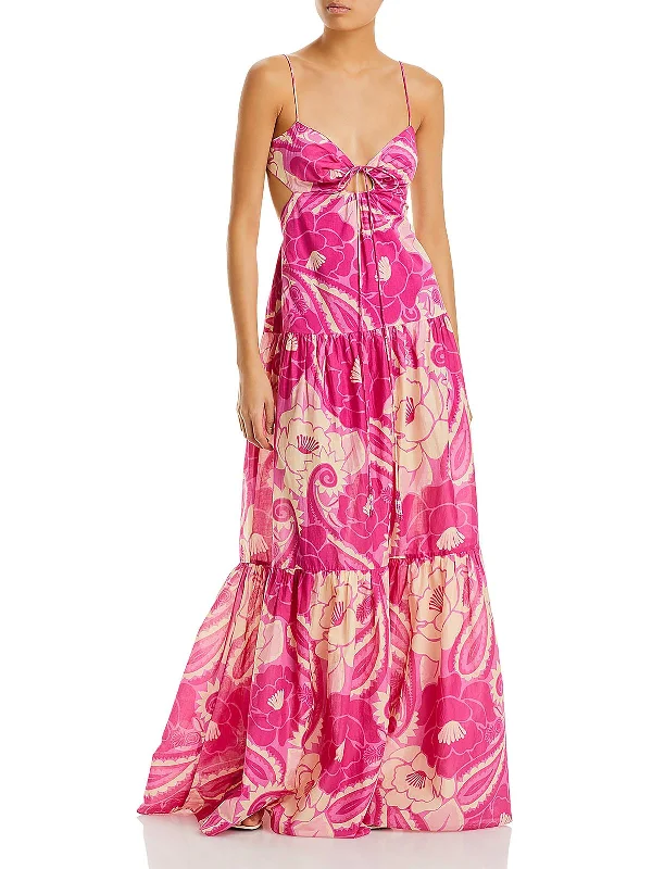 Save More When You Shop More!Womens Floral Print Cotton Maxi Dress