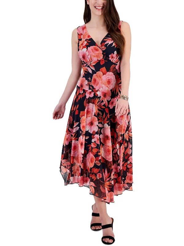 Special Offer – Act Fast!Womens Floral Print Polyester Maxi Dress