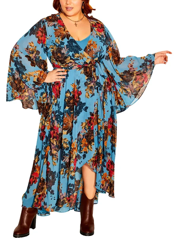 Limited-Time Price Drop!Womens Floral Print Polyester Maxi Dress