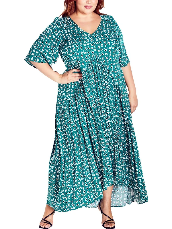 Special Discounts Inside!Womens Floral Print Viscose Maxi Dress