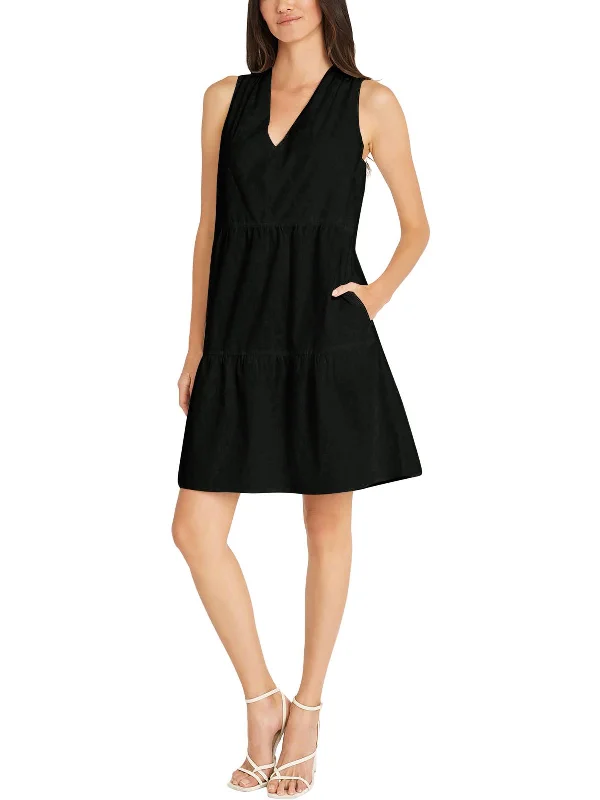 Your Shopping Wish, Our Discount Command!Womens Gathered Above Knee Mini Dress
