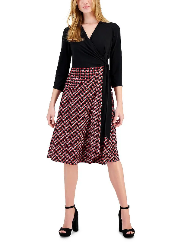 Shop More, Spend Less!Womens Houndstooth Midi Midi Dress