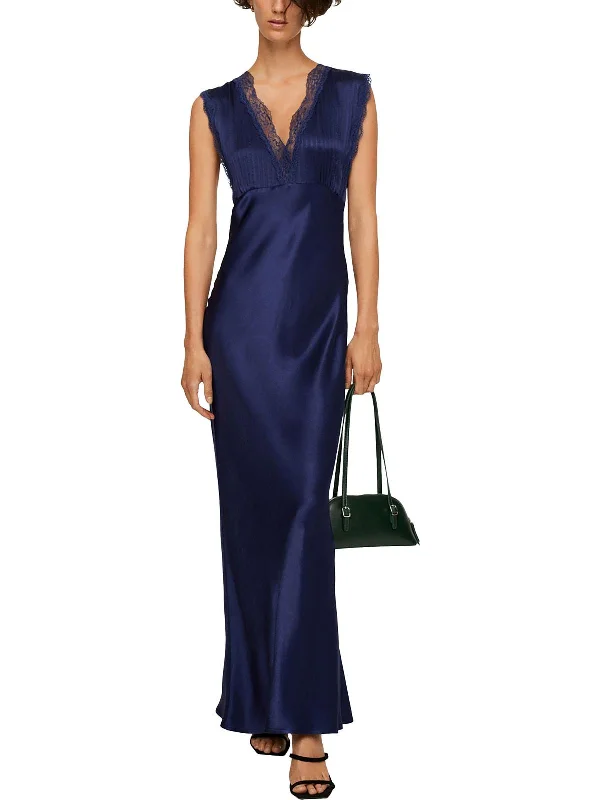 Stock Up and Save!Womens Long Lace Trim Maxi Dress