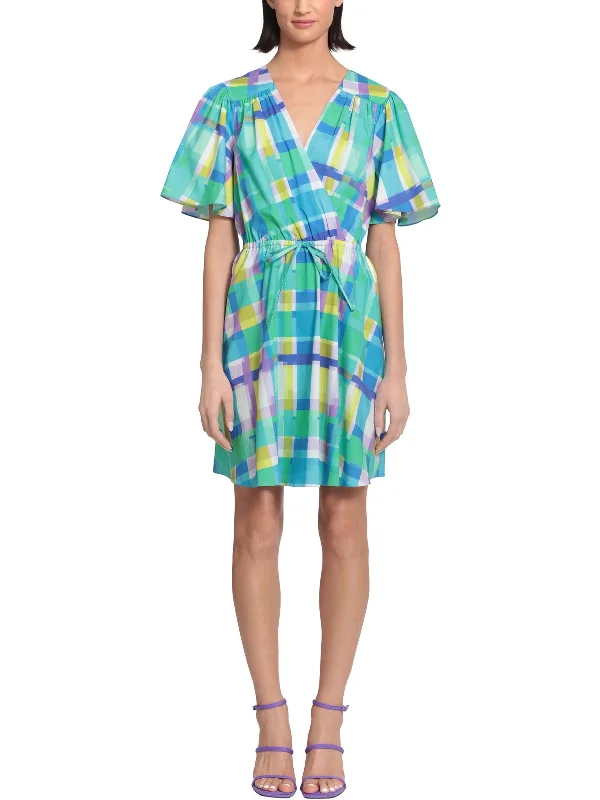 Get the Best for Less!Womens Plaid Short Mini Dress