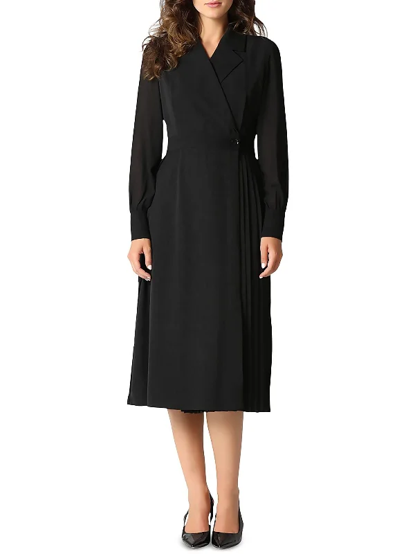 Time to Snag a Bargain!Womens Pleated Panel Midi Midi Dress