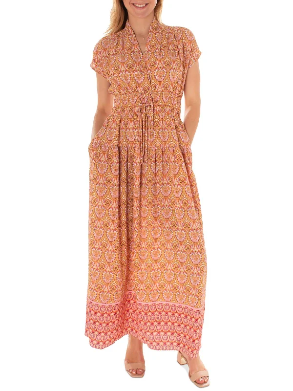 Save Up to 50% Off!Womens Printed Polyester Maxi Dress