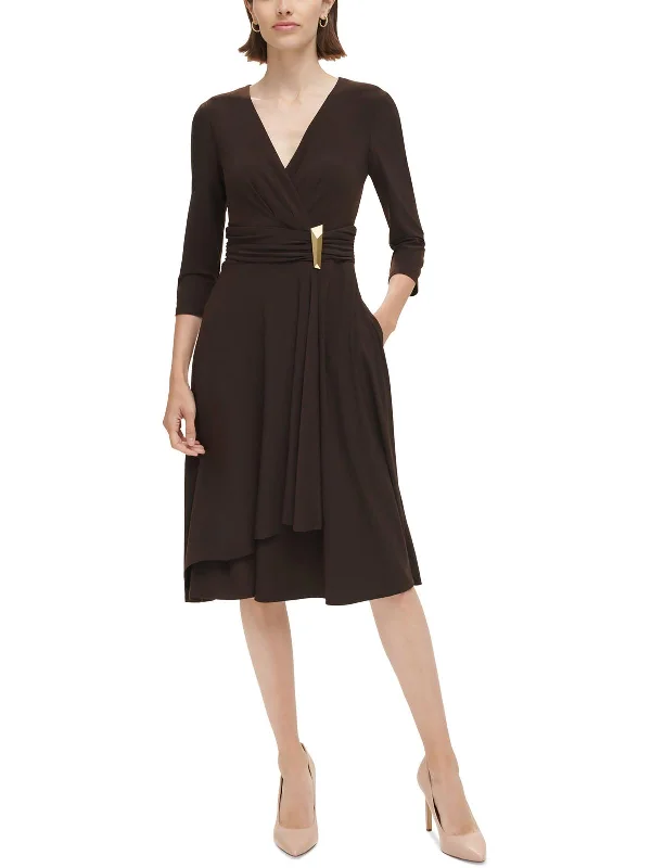 Your Chance to Save is Now!Womens Ruched Midi Midi Dress