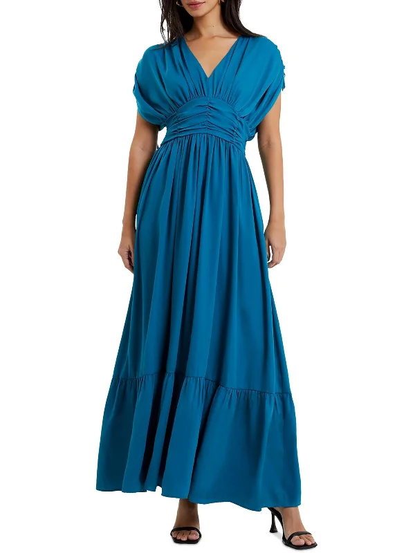 Best Deals Just for You!Womens Ruched Polyester Maxi Dress