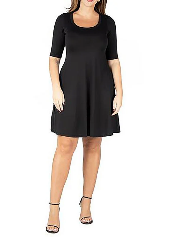 Act Fast – Limited Time Savings!Womens Scoop Neck Knee Length Midi Dress