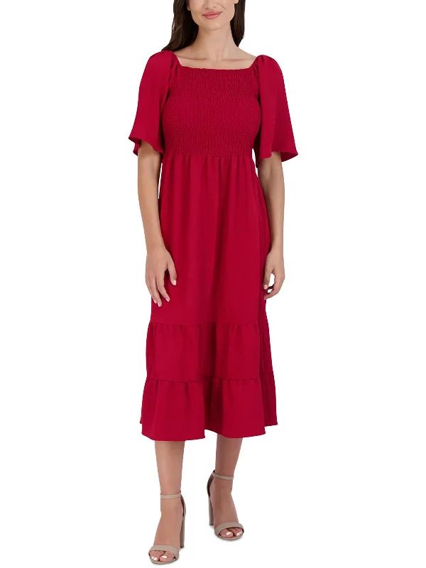 Save Money, Shop Happy!Womens Smocked Textured Maxi Dress