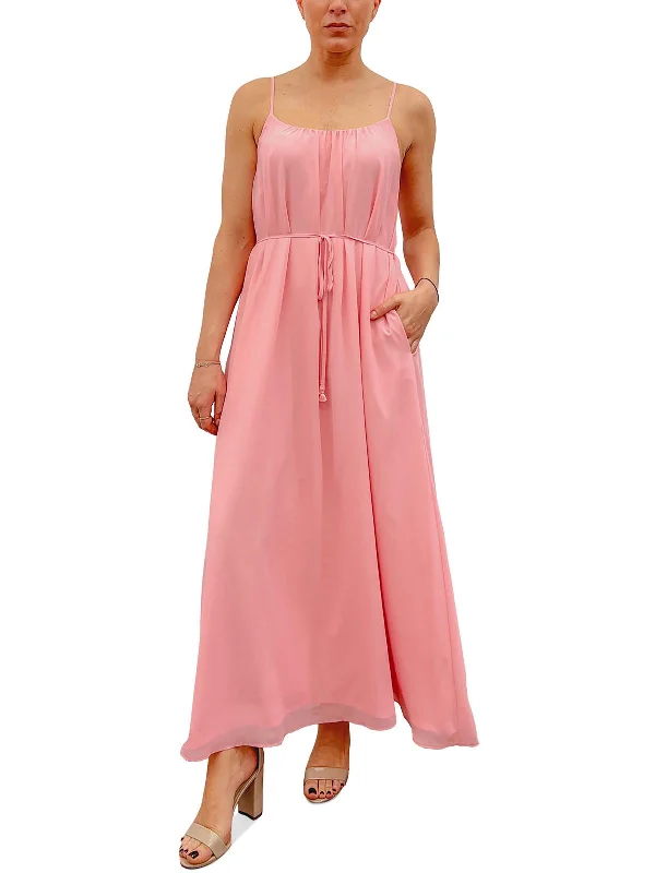 Unlock Huge Savings Now!Womens Solid Chiffon Maxi Dress