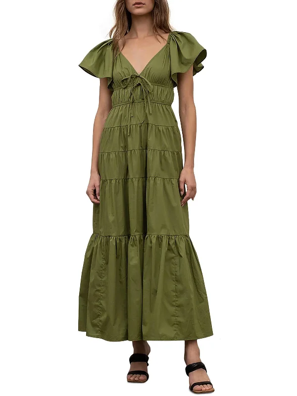 Hottest Discounts of the Year!Womens Tiered Cotton Maxi Dress