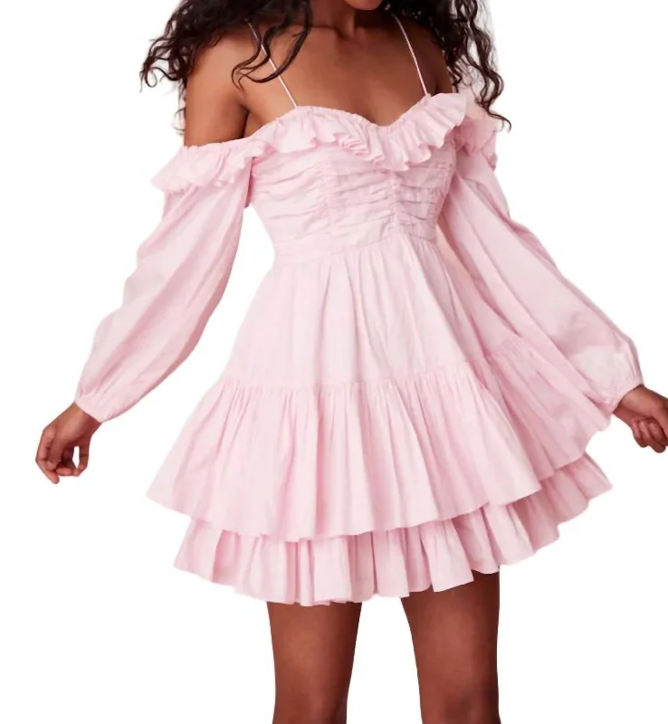 Get Ready to Save!Zennia Off The Shoulder Mini Dress In Pink Lotus