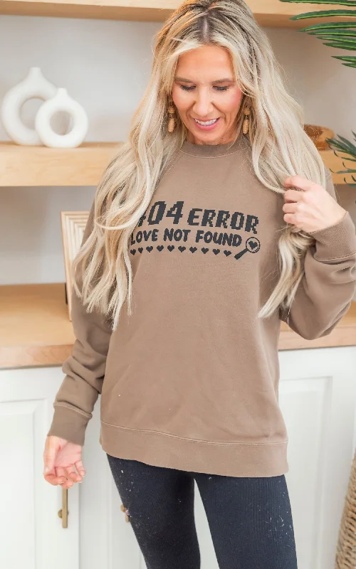 Stock Up and Save!404 Error: Love Not Found Garment Dyed Crewneck Sweatshirt (Clay) - Final Sale