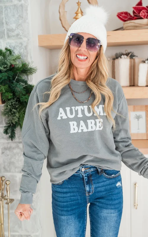 Your Favorite Sale is Back!Autumn Babe Pigment Dyed Graphic Sweatshirt**