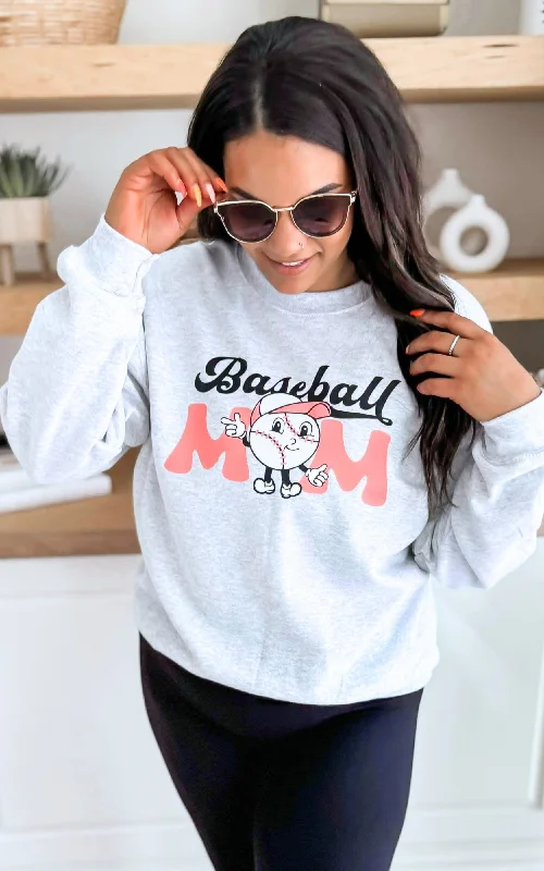 Crazy Discounts Inside!Baseball Mom Graphic Crewneck Sweatshirt