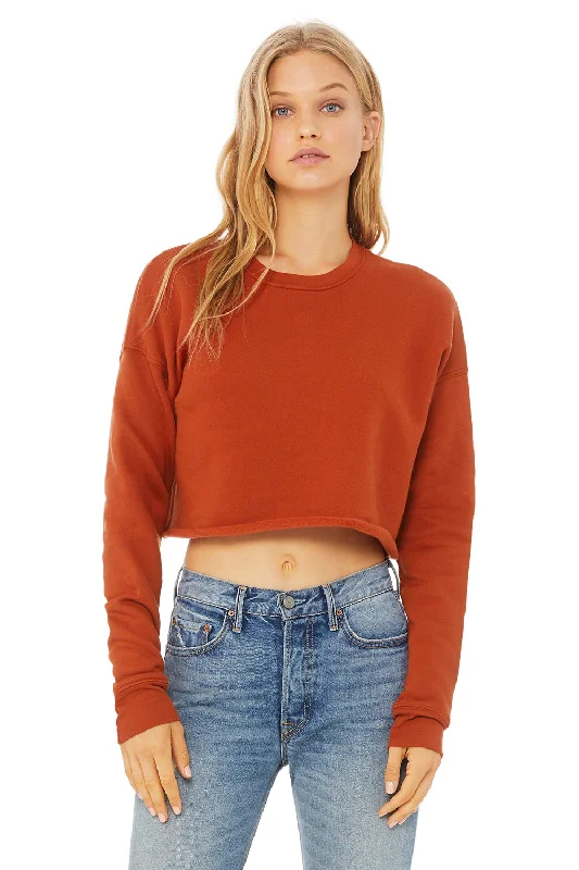 Savings You Can’t Ignore!Bella + Canvas Womens Cropped Fleece Crewneck Sweatshirt - Brick Red Savings You Can’t Ignore!Bella + Canvas Womens Cropped Fleece Crewneck Sweatshirt - Brick Red
