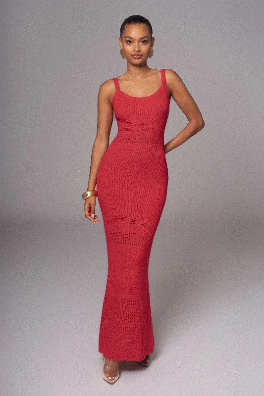Your Chance to Save is Now!Berry Palm Springs Knit Maxi Dress