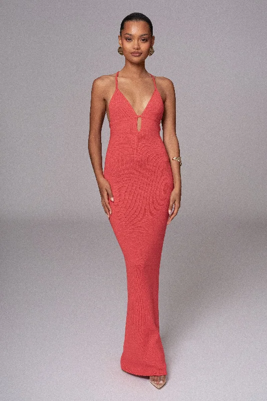 Get the Best for Less!Berry Sun Rays Knit Maxi Dress