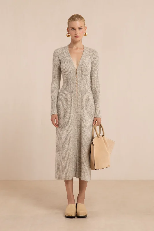 Save Like Never Before!BESSIANA KNIT DRESS - FOG