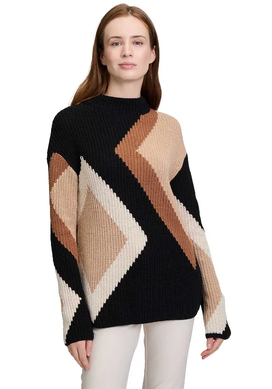 Save Like Never Before!Betty Barclay Geometric Print Knitted Jumper, Black