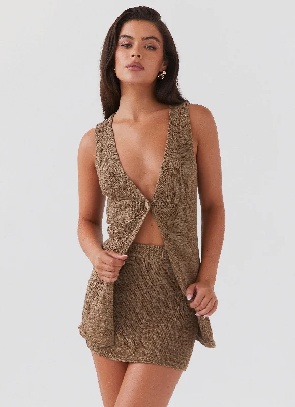 Shop Now and Save!Capri Glow Knit Skirt - Khaki