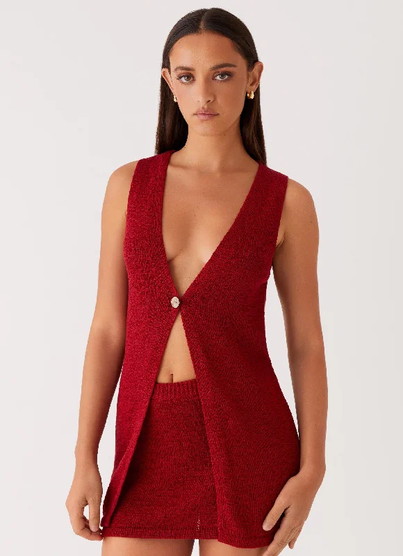 Massive Price Cuts!Capri Glow Knit Top - Maroon