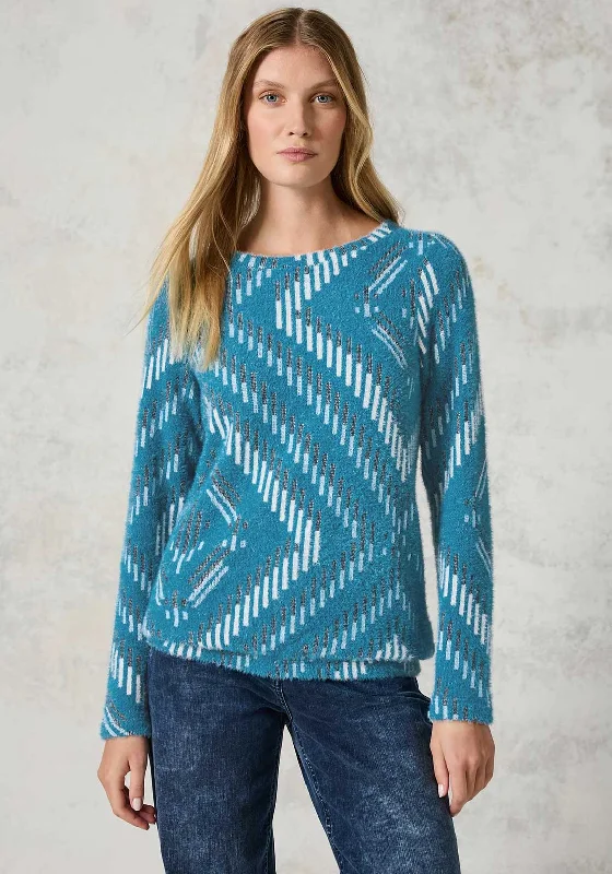 Your Favorite Items on Sale Now!Cecil Jacquard Feather Yarn Jumper, Blue