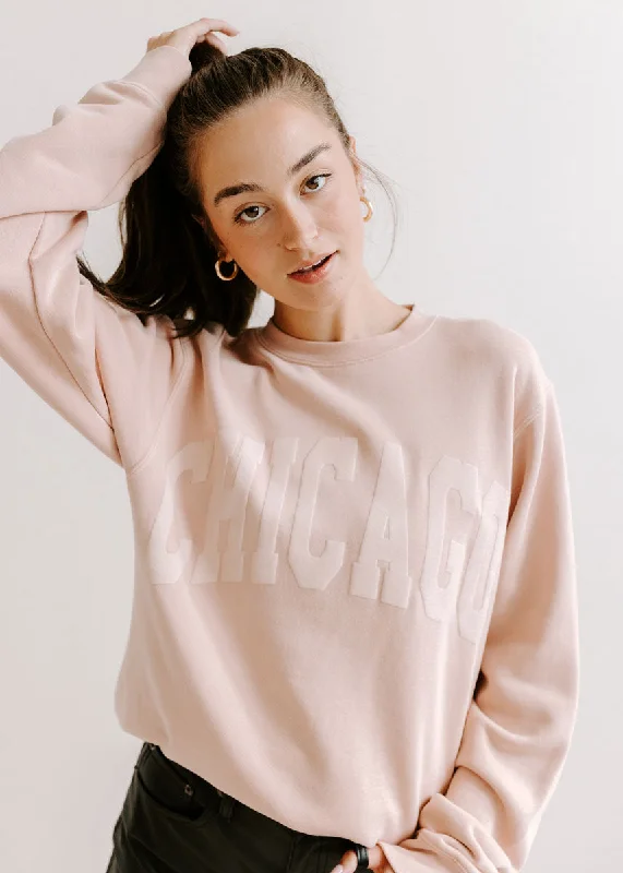 Exclusive Offers You’ll Love!Chicago Collegiate Puff Sweatshirt - Dusty Pink