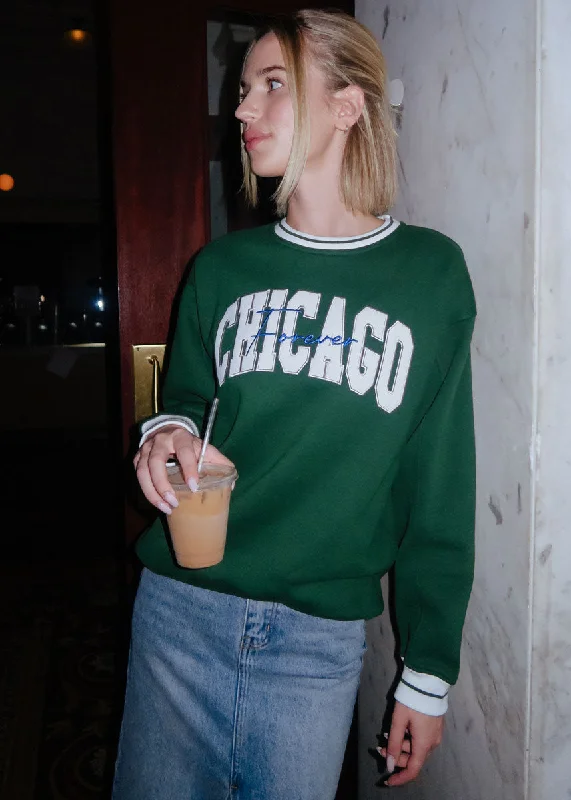 Must-Have Deals Inside!Chicago Forever Embroidered Crew - Green