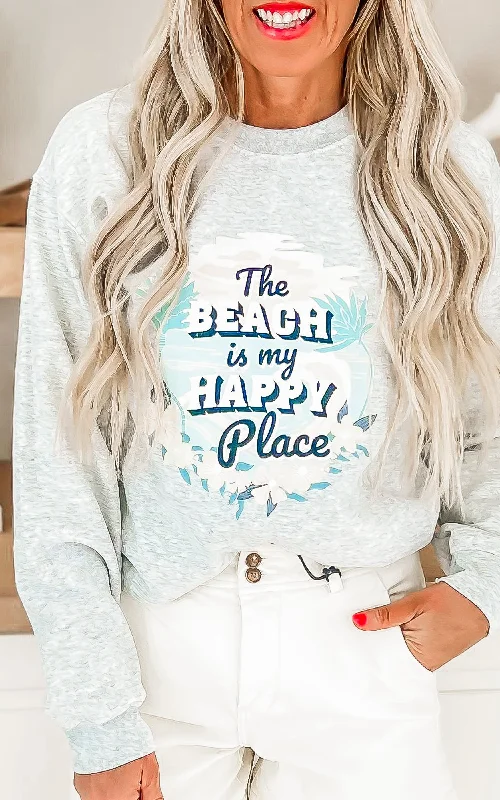 Today Only – Don’t Miss It!The Beach is My Happy Place Graphic Crewneck Sweatshirt** Today Only – Don’t Miss It!The Beach is My Happy Place Graphic Crewneck Sweatshirt**