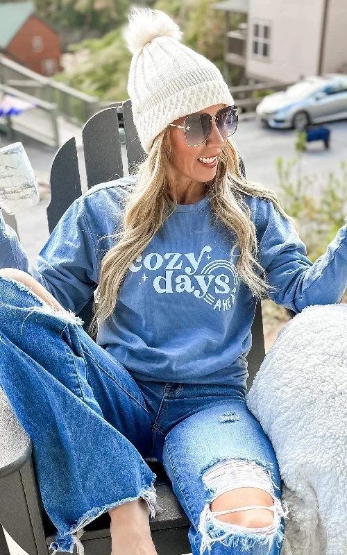 Unmissable Offers Await!Cozy Days Ahead Pigment Dyed Graphic Sweatshirt**